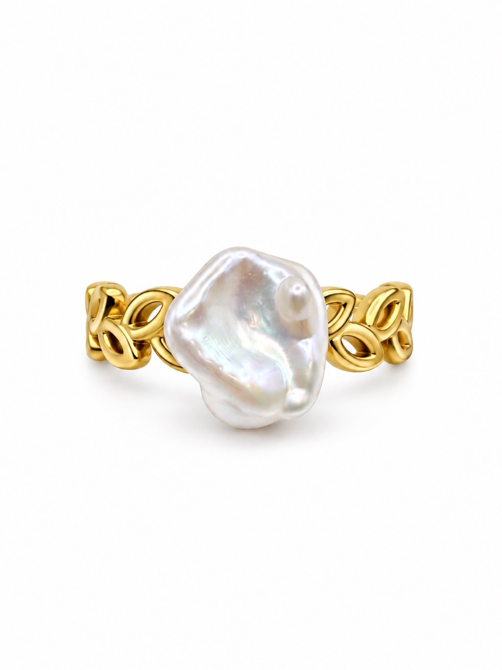 Freshwater Pearl Leaf Branch Ring